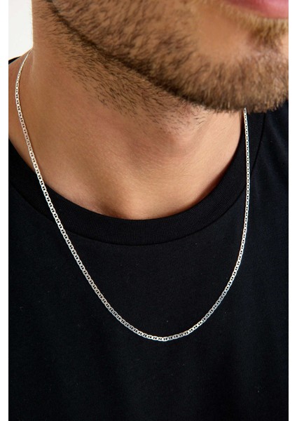 925 Ayar Gümüş Unisex Barlı Kolye 2 mm 60 cm modelleri