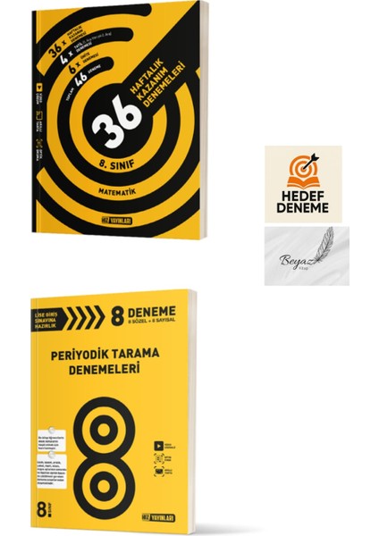 Hız 8.sınıf 36 Haftalık Matematik-Periyodik Tarama Denemeleri Hedef Deneme