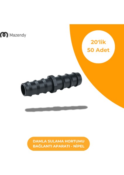 Damla Sulama Ekleme Nipeli 20'lik - Dayanıklı ve Kolay Montajlı Bağlantı Parçası (50 Adet)