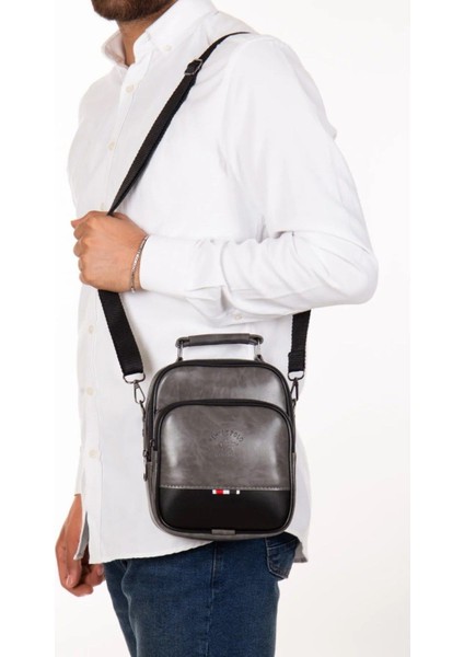 Gri Deri Erkek Çapraz Askılı Günlük Omuz ve El Çantası fiyatları