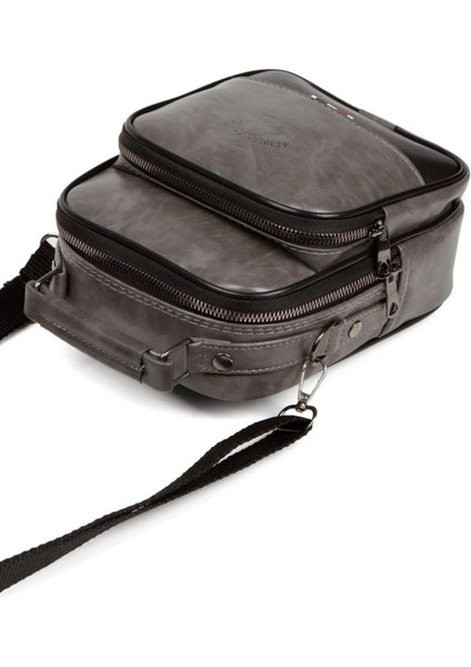 Gri Deri Erkek Çapraz Askılı Günlük Omuz ve El Çantası fırsatları