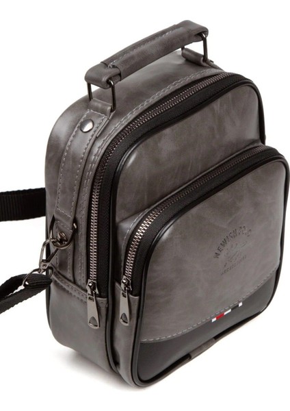 Gri Deri Erkek Çapraz Askılı Günlük Omuz ve El Çantası indirimleri