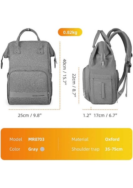 MR8703_07 Supermom Anne Bebek Çok Fonksiyonlu Gri Sırt Çantası fırsatları