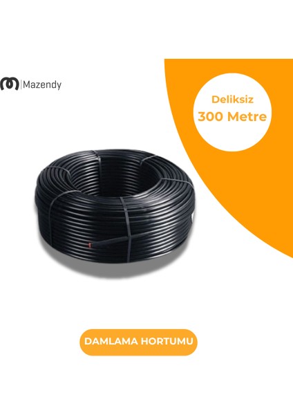 16 mm 300 M Deliksiz Damla Sulama Hortumu Tekli