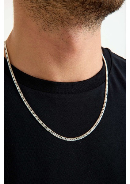 925 Ayar Gümüş Ezme Yassı Balıksırtı Sık Gurmet Kolye 55 cm 3.5 mm fiyatları