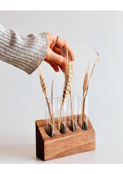 Tube Serisi Dekoratif Vazo, Cam Tüplü Vazo, Ahşap Tüplü Vazo, Baharatlık, Tüplü Bitki Standı modelleri