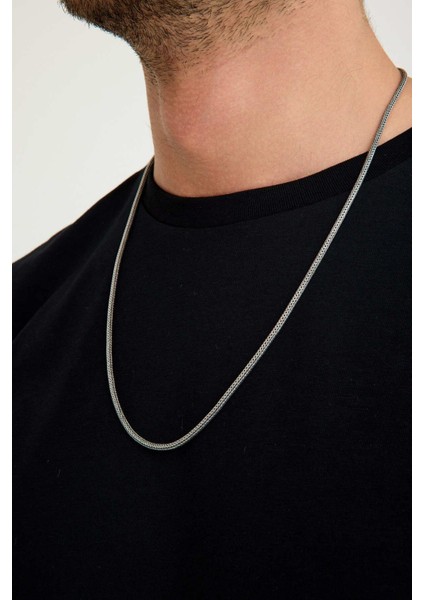 925 Ayar Gümüş Oksitli Yuvarlak Kalın Tilki Kuyruğu Kolye 2.7 mm fırsatları