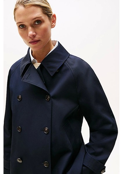 Kadın Pamuklu Normal Kesim Kısa Mavi Mont WW0WW45618DW5 modelleri