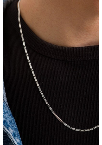 925 Ayar Gümüş Unisex Gurmet Zincir Kolye 2.2 mm fiyatları