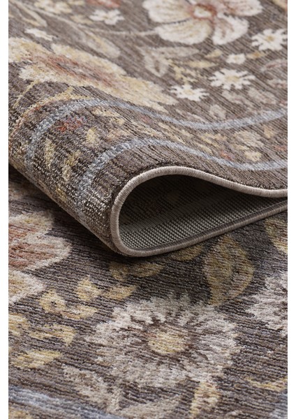 Frezia Floral Bambu Polyester Oturma Odası Salon Mutfak Halısı Eskitme Çiçekli Vintage Halı indirimleri