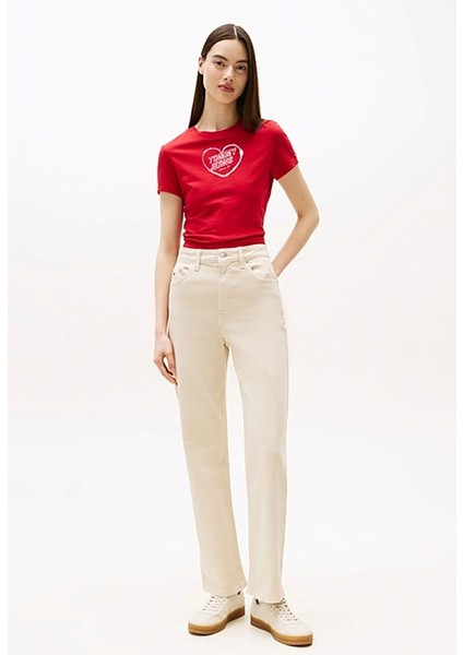 Kadın Layla Yüksek Bel Dar Paça Bej Pantolon DW0DW20997ACH