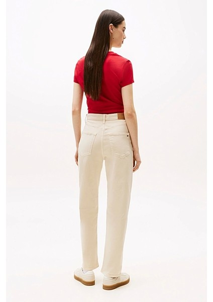 Kadın Layla Yüksek Bel Dar Paça Bej Pantolon DW0DW20997ACH modelleri