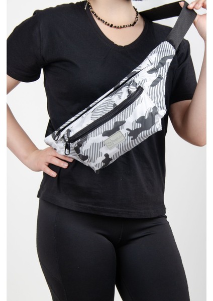 Renkli Kamuflaj Desenli Suya Dayanıklı Unisex Çapraz Omuz Bodybag