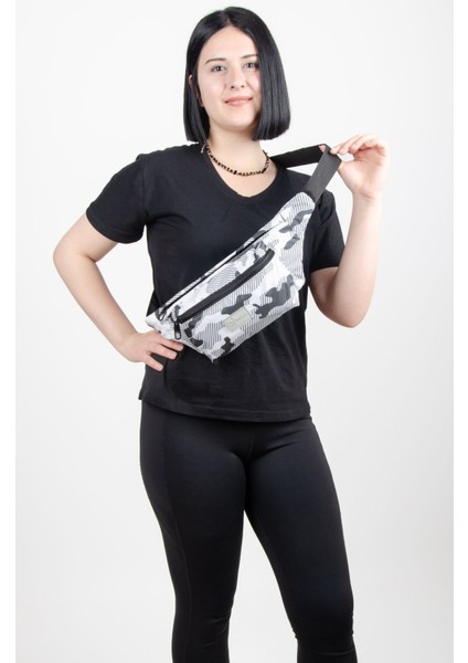 Renkli Kamuflaj Desenli Suya Dayanıklı Unisex Çapraz Omuz Bodybag indirimleri