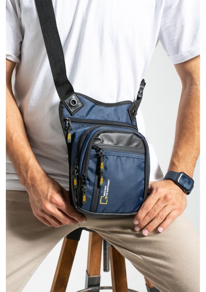 Suya Dayanıklı Kumaş Bel ve Bacak Çantası, Motor ve Kuryeler Için Uygun, Lacivert
