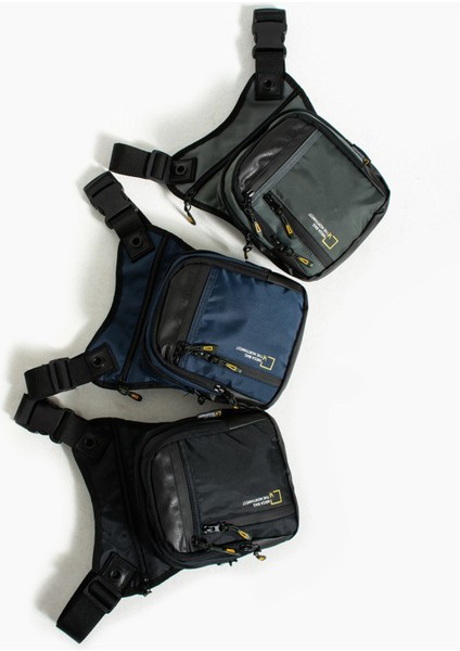 Suya Dayanıklı Kumaş Bel ve Bacak Çantası, Motor ve Kuryeler Için Uygun, Lacivert indirimleri
