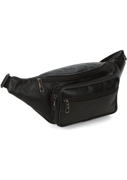 Siyah Unisex Deri Fermuarlı Ayarlanabilir Crossbody Omuz ve Bel Çantası fırsatları