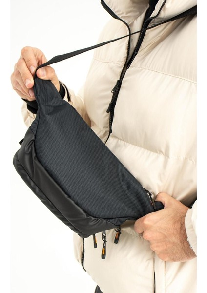 Suya Dayanıklı Dört Bölmeli Polyester Bel ve Göğüs Çantası, Siyah Renk fiyatları