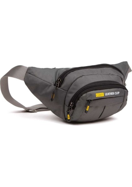 Su Geçirmez Unisex Çanta, Kumaş, Kulaklık Çıkışlı, Omuz ve Bel Askılı, Gri modelleri