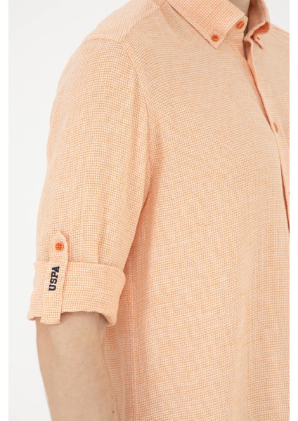 Erkek Kiremit Gömlek Desenli 50283423-VR031