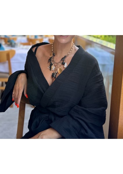 Black Side Müslin Kimono fiyatları