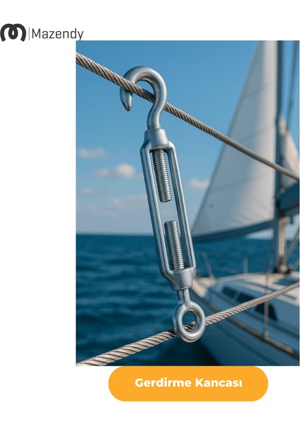 M20 Galvanizli Gerdirme Kanca Askı ve Tel Halat Gergi (1 Adet) fiyatları