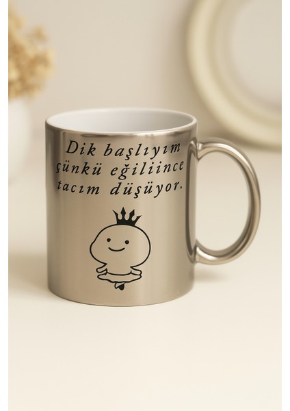 5 Li Paket Yazı Baskı Büyük Boy Gümüş Çay Kupa Bardak fiyatları