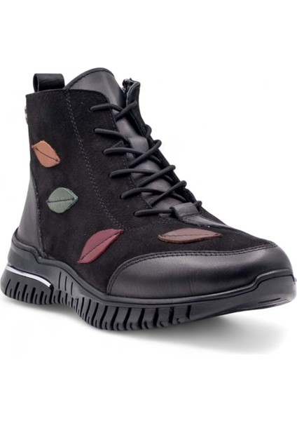 Z013 Kadın Hakiki Deri Comfort Bot Siyah modelleri