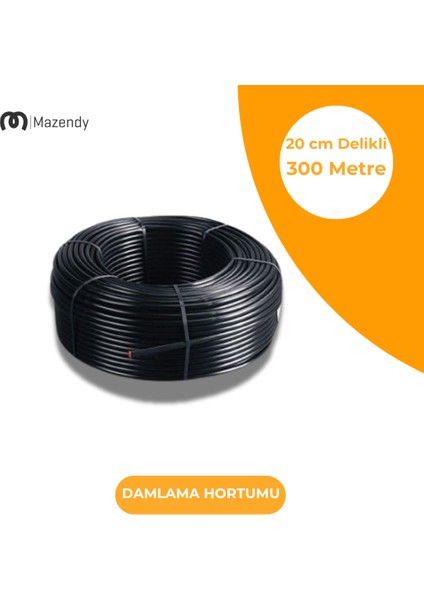 16 mm 300 M 20 cm Delik Aralıklı Damla Sulama Hortumu Tekli