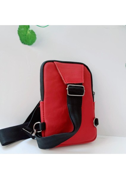 Kırmızı Çok Fonksiyonlu Deri ve Kumaş Çapraz Göğüs Sırt Çantası fırsatları
