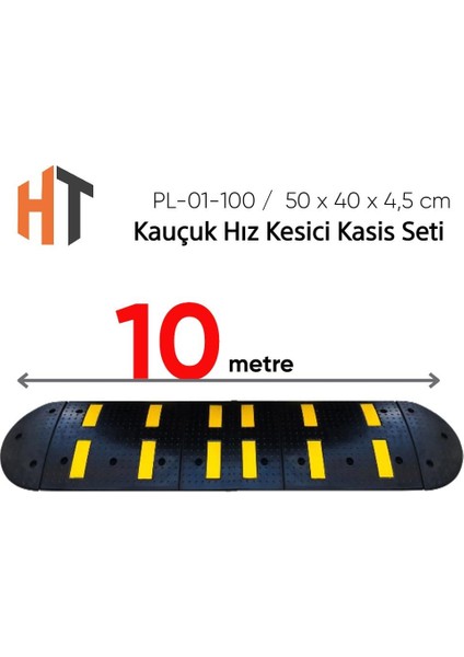 Kauçuk Hız Kesici Set Kapaklı, Yol Kasisi 10 Metre