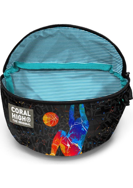 Gri Basketbol Desenli Bel Çantası, Şık ve Kullanışlı Tasarım, Hafif ve Pratik. fırsatları