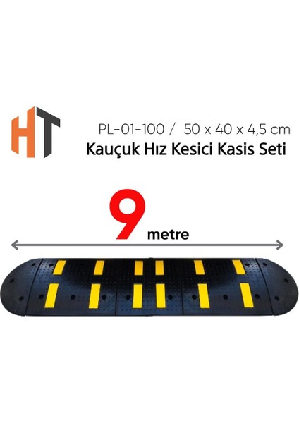 Kauçuk Hız Kesici Set Kapaklı, Yol Kasisi 9 Metre