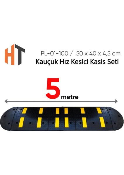 Kauçuk Hız Kesici Set Kapaklı, Yol Kasisi 5 Metre