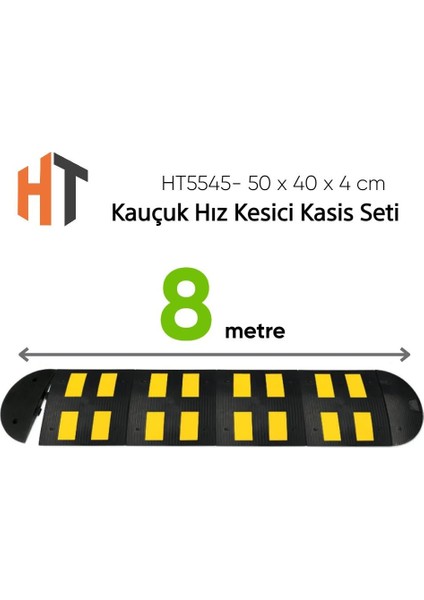 Kauçuk Hız Kesici Kasis Seti 50 x 40 x 4 cm - Eko - 8 Metre