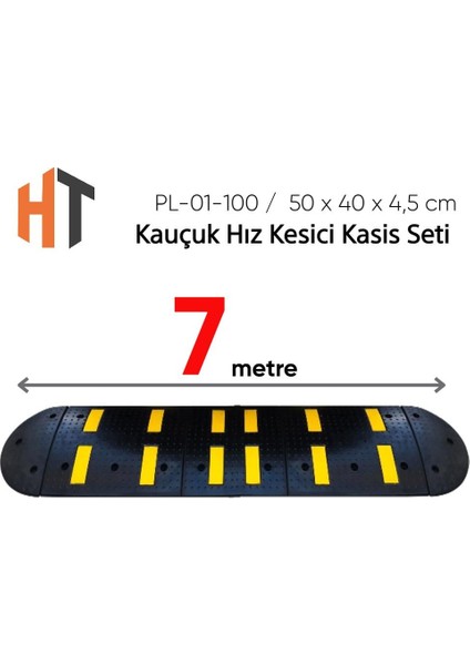 Kauçuk Hız Kesici Set Kapaklı, Yol Kasisi 7 Metre