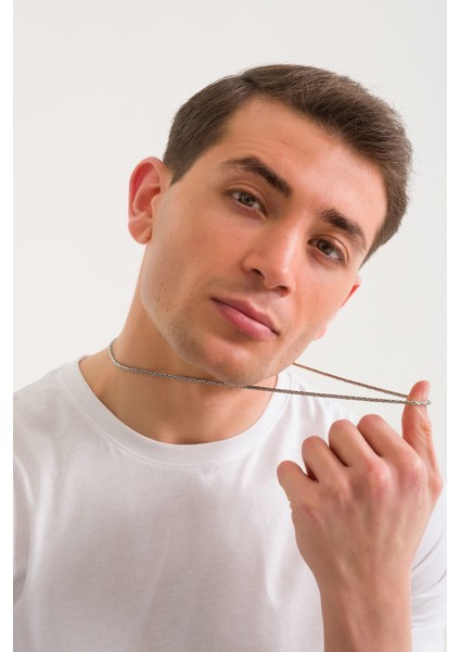 925 Ayar Gümüş Oksitli Yuvarlak Kral Kolye 2.0 mm fırsatları