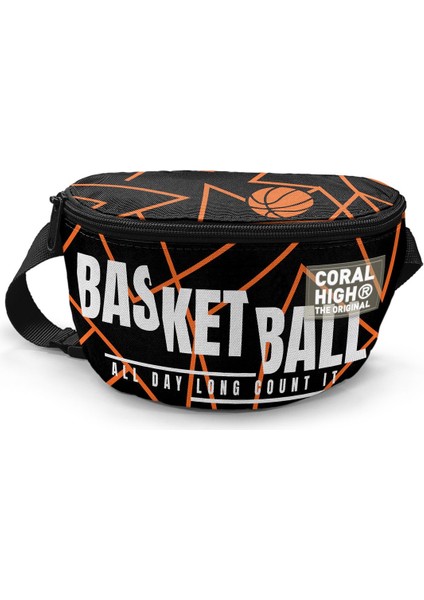 Turuncu Siyah Spor Bel Çantası, Hafif ve Kullanışlı, Rahat Taşıma Sağlar.