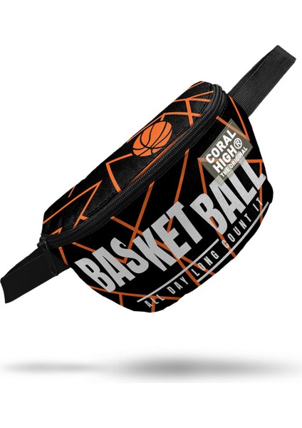 Turuncu Siyah Spor Bel Çantası, Hafif ve Kullanışlı, Rahat Taşıma Sağlar.