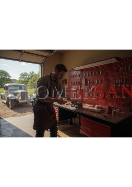 200 cm Çalışma Tezgahı | Askı Panolu Takım Tezgahı + 6 Çekmece + Elektrik Prizi | 183 cm Yükseklik | Mdf+Galvaniz Tabla | Profesyonel Atölye Tipi