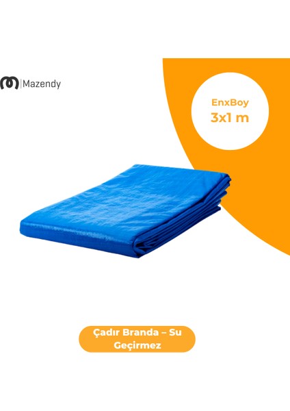 3x1 Metre Çadır Branda Su Geçirmez Dayanıklı Açık Alan Brandası