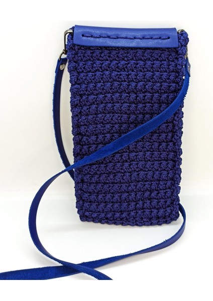 El Yapımı Lacivert Telefon ve Mini Bel Çantası, Şık ve Kullanışlı Tasarım