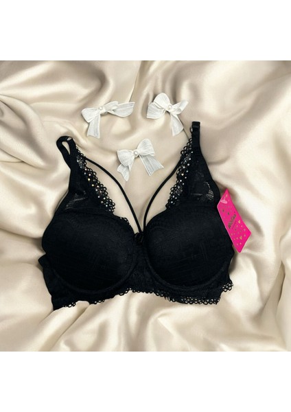 Taş Işlemeli Dantelli Destekli Sütyen Takımı fiyatları