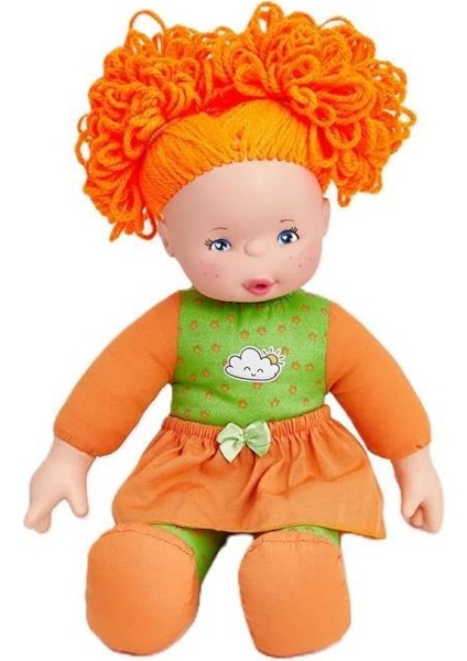 30012 Gökkuşağı Bebekleri 35 cm -Turuncu Saçlı Yeşil Elbiseli