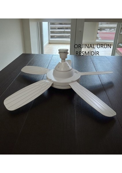 Tavan Vantilatörü LED Ampul 81 cm Büyük Boy 3 Kademe Fan 3 Işık Modu Kumandalı E27 Uyumlu fırsatları