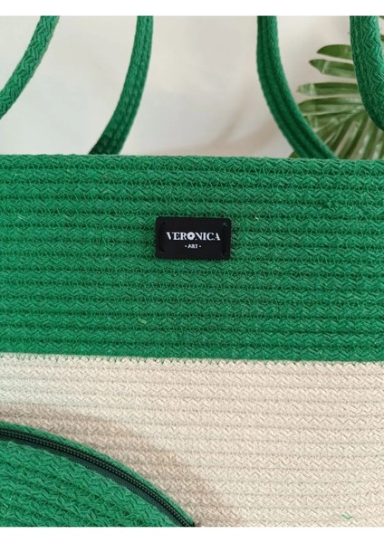 Kadın Omuz Plaj Çantası ve Clutch El Çantası Nazar Boncuğu Renkli