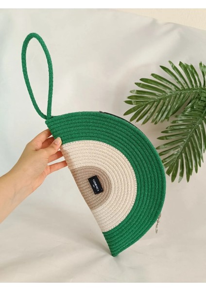 Kadın Omuz Plaj Çantası ve Clutch El Çantası Nazar Boncuğu Renkli