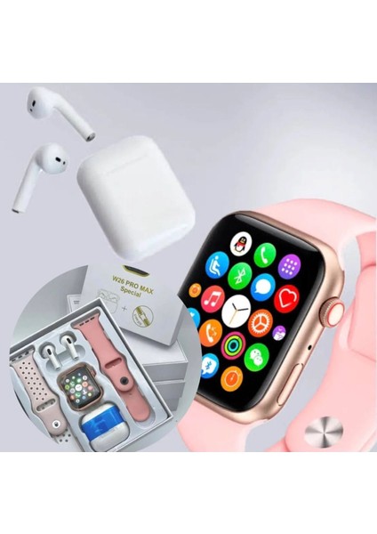 W26 Pro Max Spiecial Kablosuz Akıllı Smart Saat Kulaklık Silikon Kordon Aksesuar fiyatları