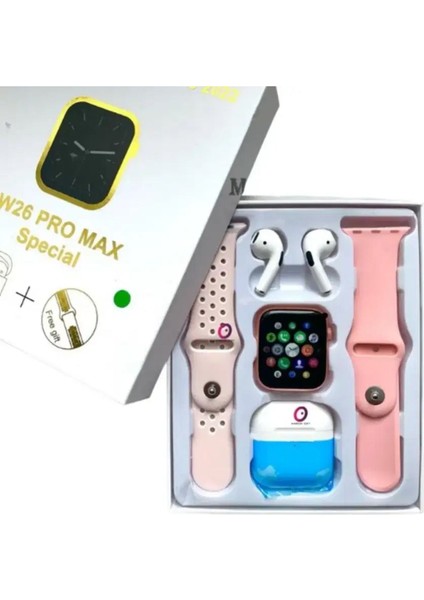 W26 Pro Max Spiecial Kablosuz Akıllı Smart Saat Kulaklık Silikon Kordon Aksesuar modelleri