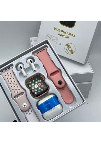W26 Pro Max Spiecial Kablosuz Akıllı Smart Saat Kulaklık Silikon Kordon Aksesuar fırsatları